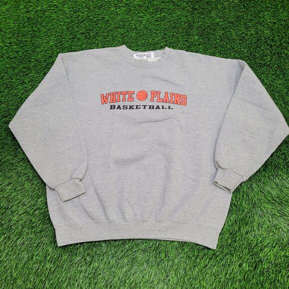 Vintage LEE Basketball Sweatshirt XL 25x25 Boxy White-Plains - Picture 1 of 12